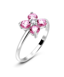 Flower CZ Silver Rings NSR-71